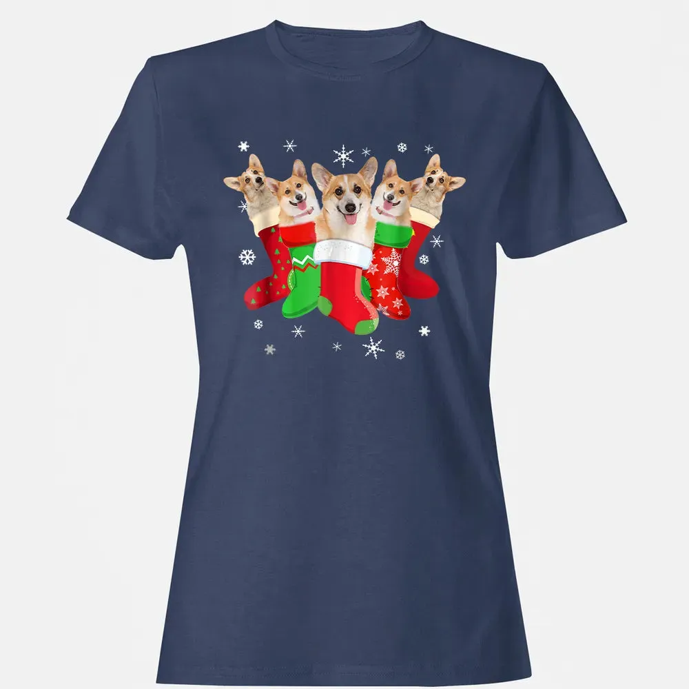 Corgi Christmas Socks Women's T-shirt - 10