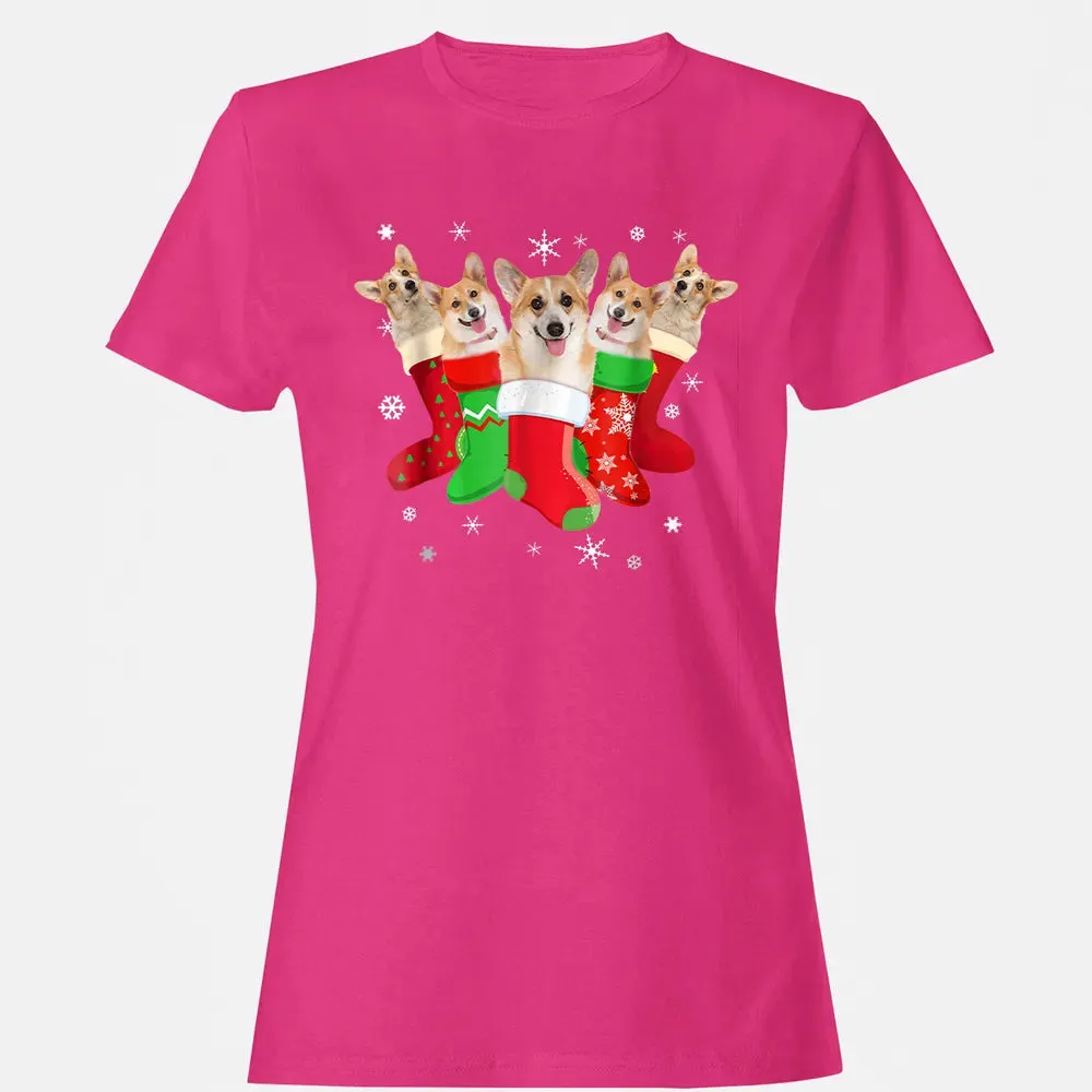Corgi Christmas Socks Women's T-shirt - 6