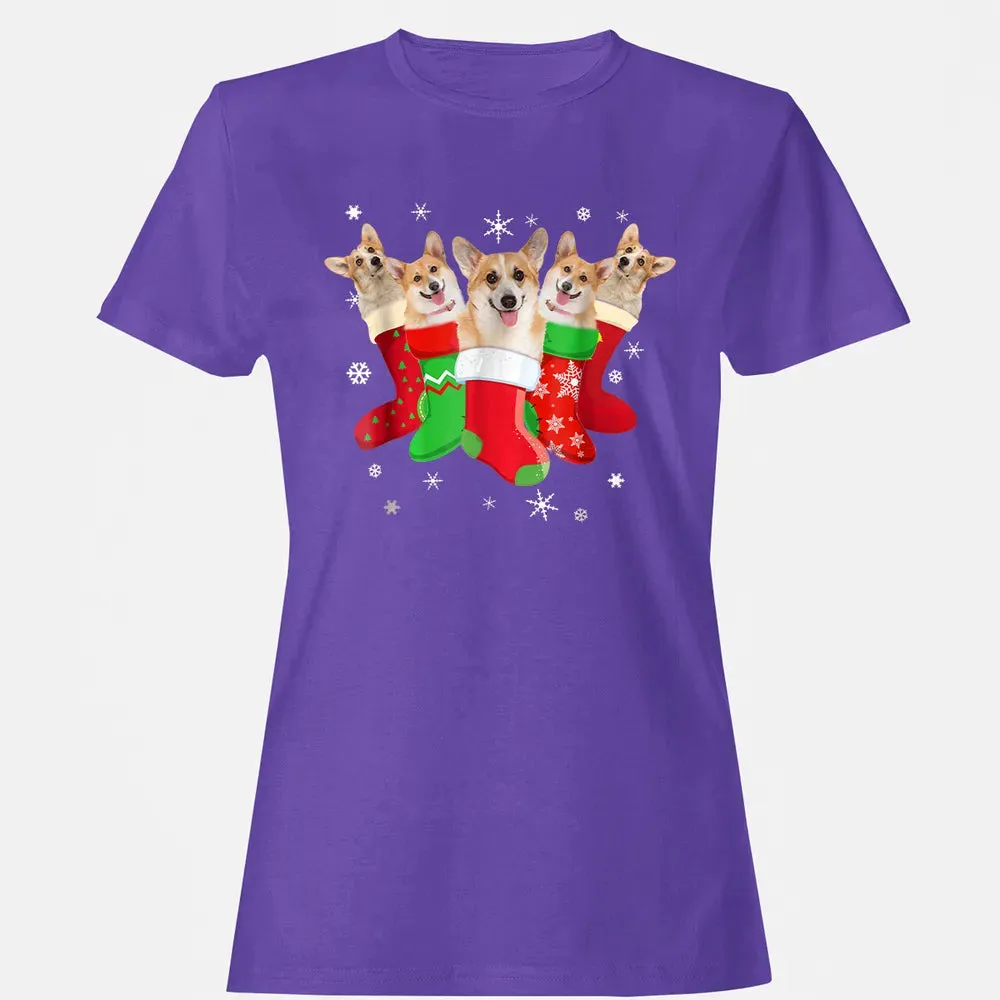 Corgi Christmas Socks Women's T-shirt - 12
