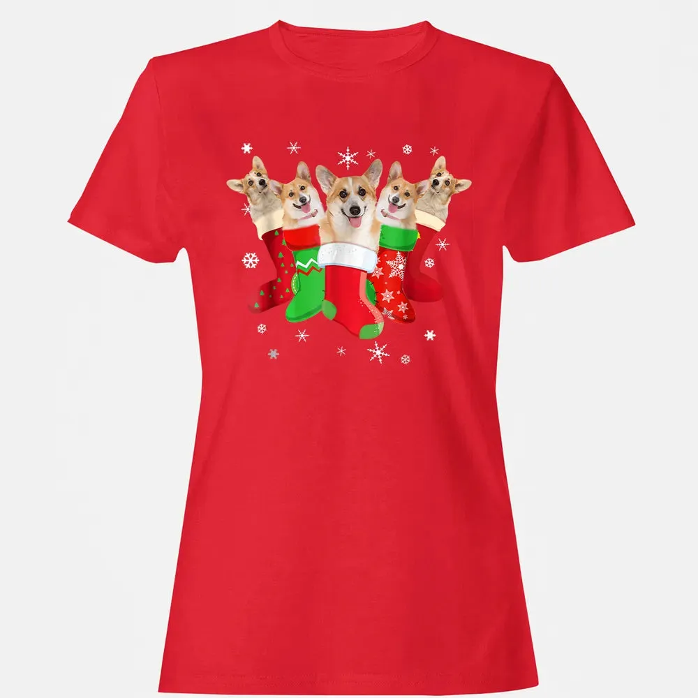 Corgi Christmas Socks Women's T-shirt - 13