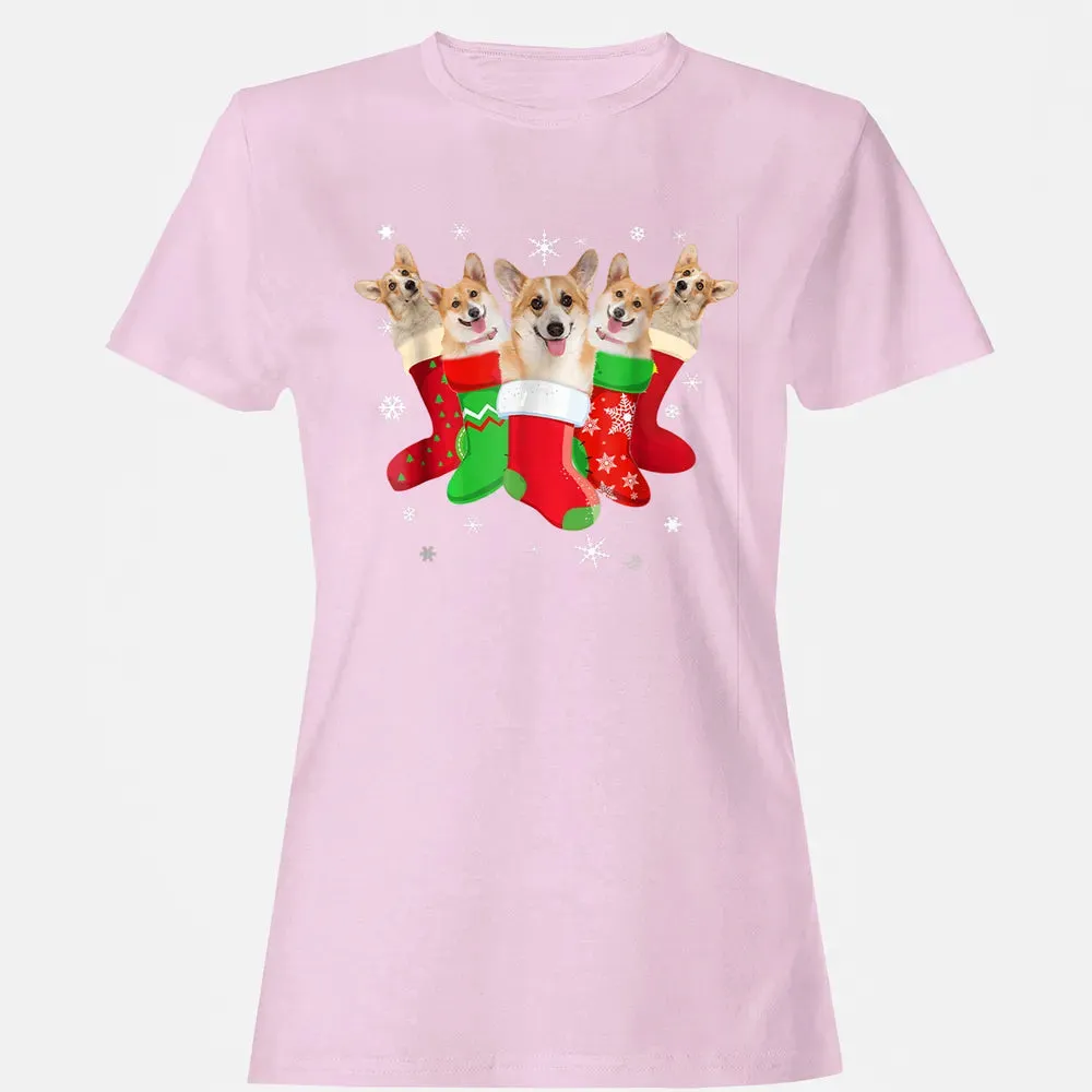 Corgi Christmas Socks Women's T-shirt - 9
