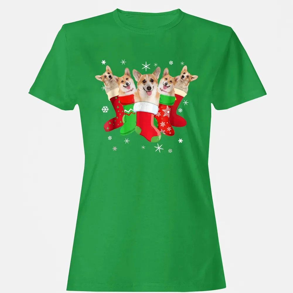 Corgi Christmas Socks Women's T-shirt - 7