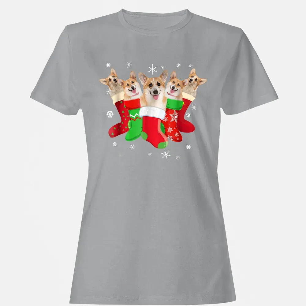 Corgi Christmas Socks Women's T-shirt - 15