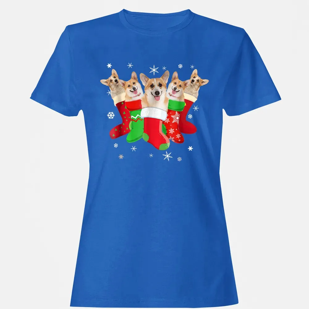 Corgi Christmas Socks Women's T-shirt - 14