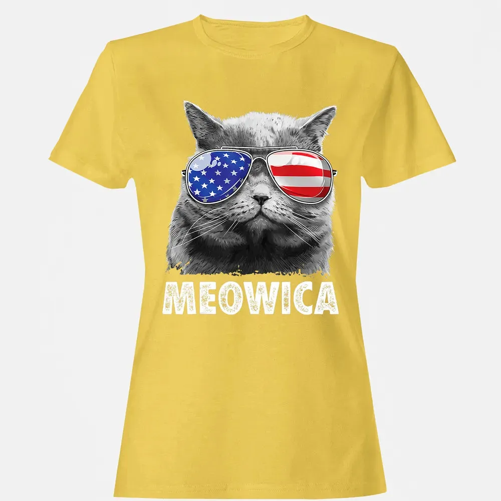 Cat 4th of July s Meowica Merica Men USA American Flag Women's T-shirt - 4