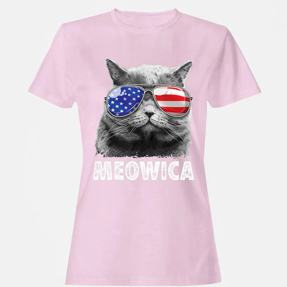 Cat 4th of July s Meowica Merica Men USA American Flag Women's T-shirt - 9