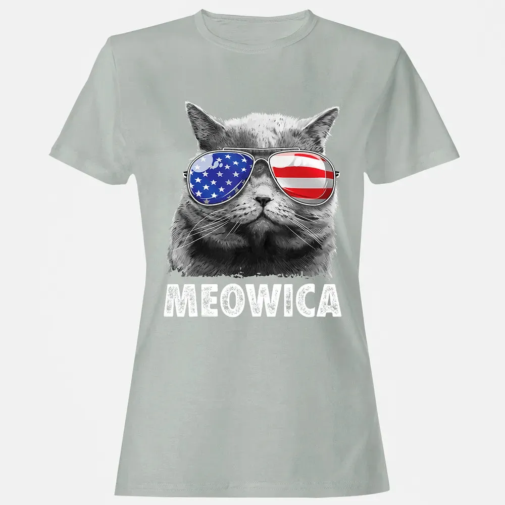 Cat 4th of July s Meowica Merica Men USA American Flag Women's T-shirt - 2