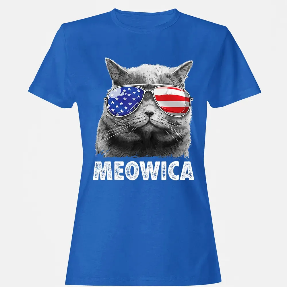 Cat 4th of July s Meowica Merica Men USA American Flag Women's T-shirt - 14