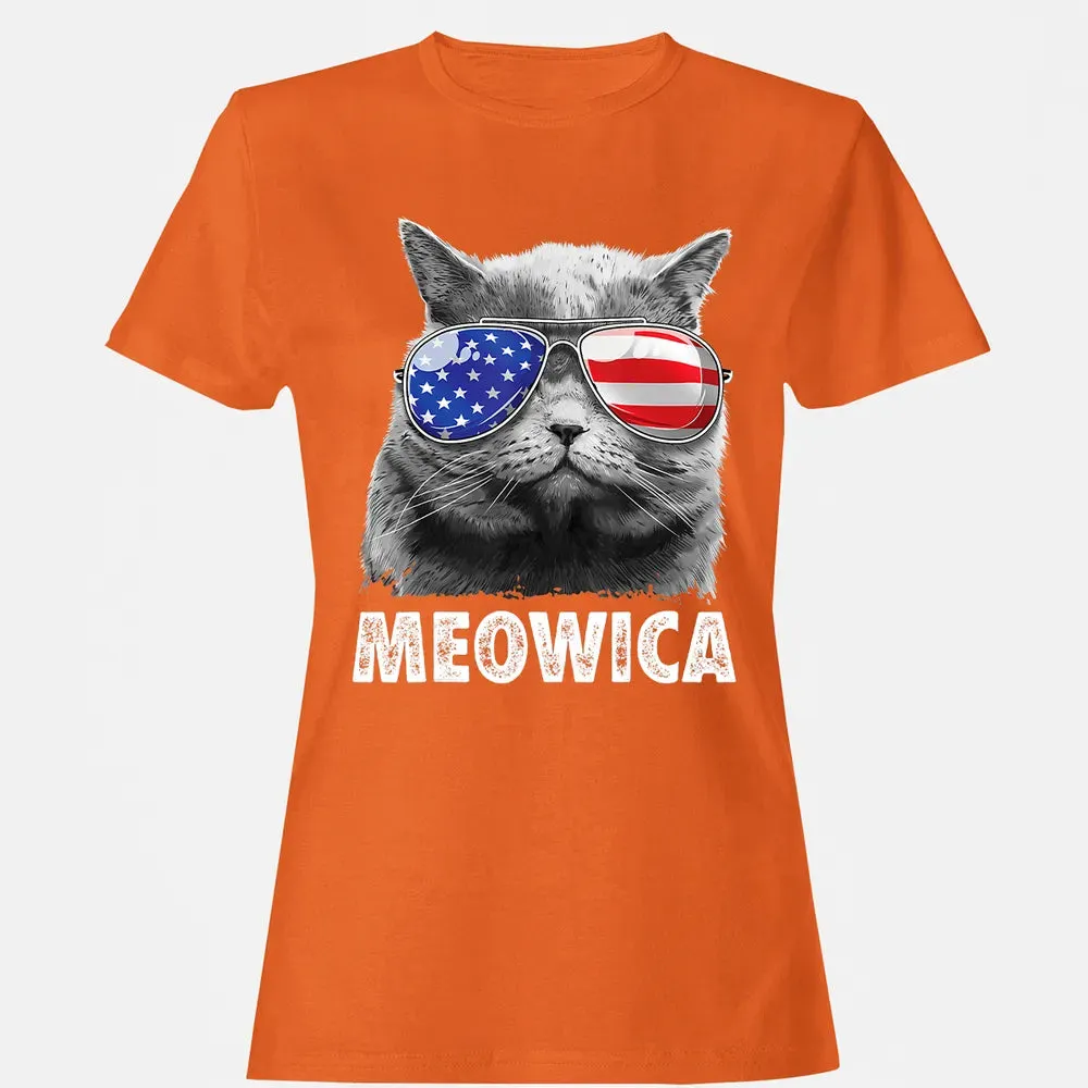 Cat 4th of July s Meowica Merica Men USA American Flag Women's T-shirt - 11