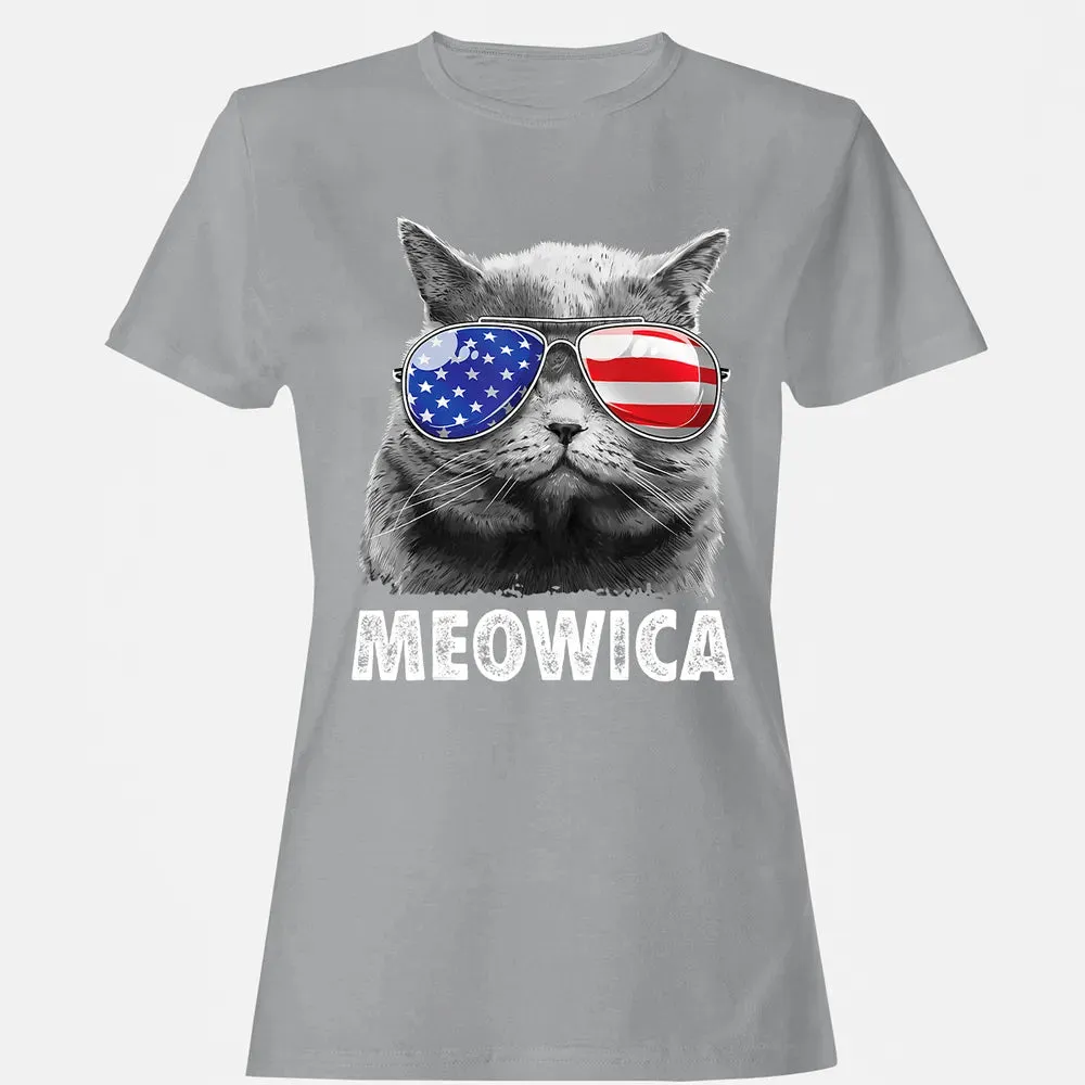 Cat 4th of July s Meowica Merica Men USA American Flag Women's T-shirt - 15