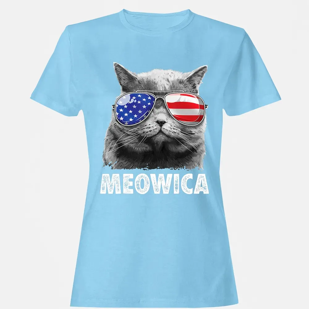 Cat 4th of July s Meowica Merica Men USA American Flag Women's T-shirt - 8
