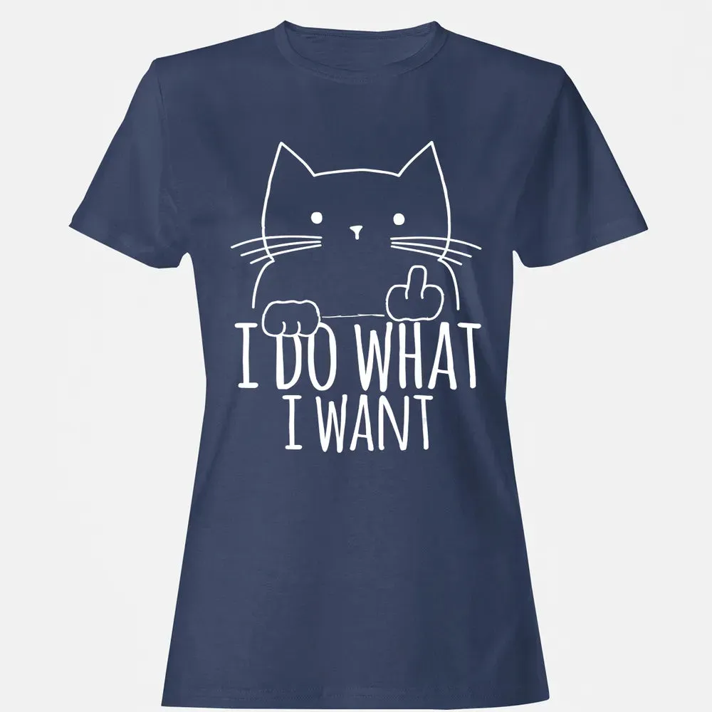 I Do What I Want Cat With Middle Finger Women's T-shirt - 10