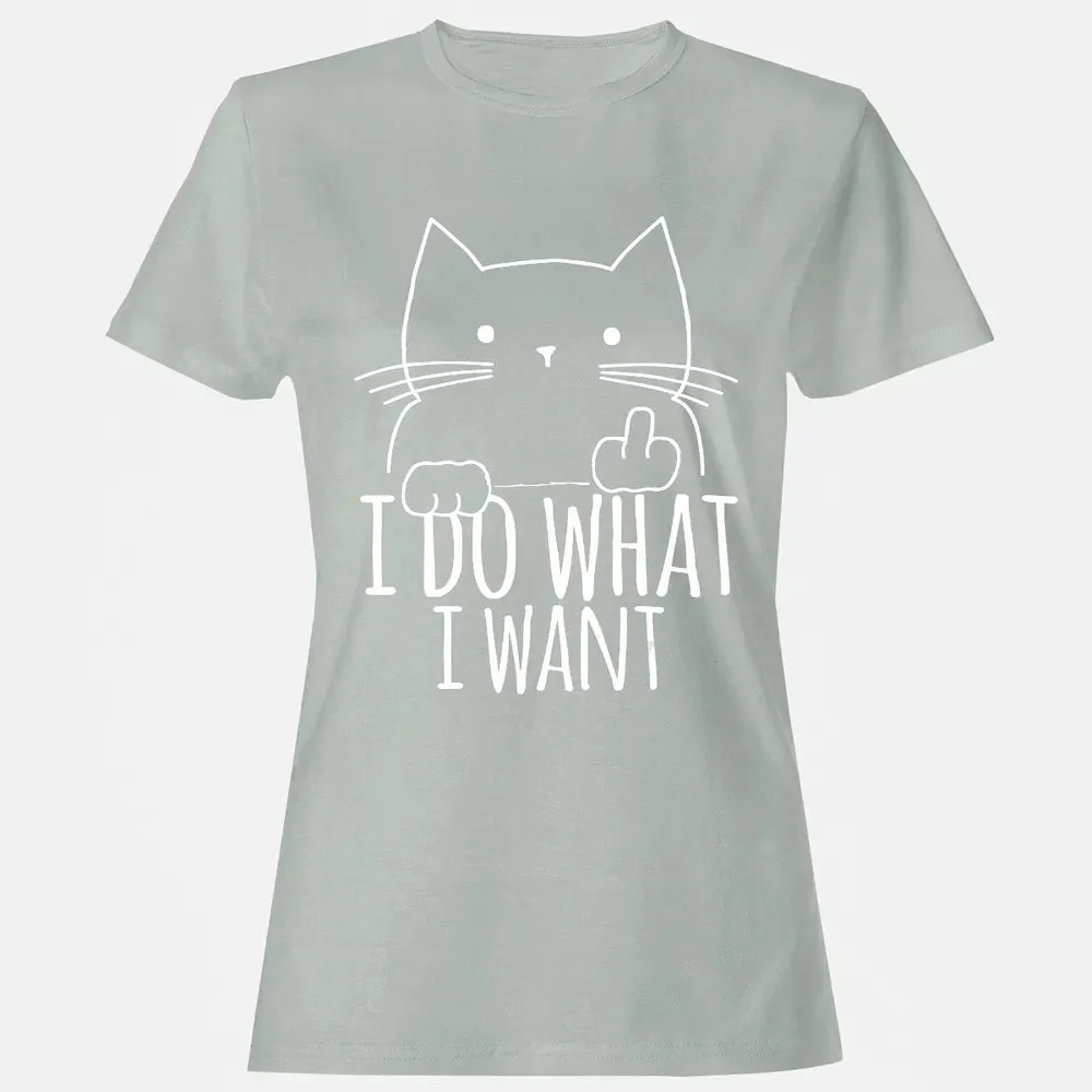 I Do What I Want Cat With Middle Finger Women's T-shirt - 2