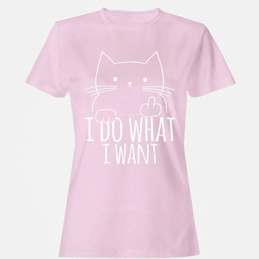 I Do What I Want Cat With Middle Finger Women's T-shirt - 9