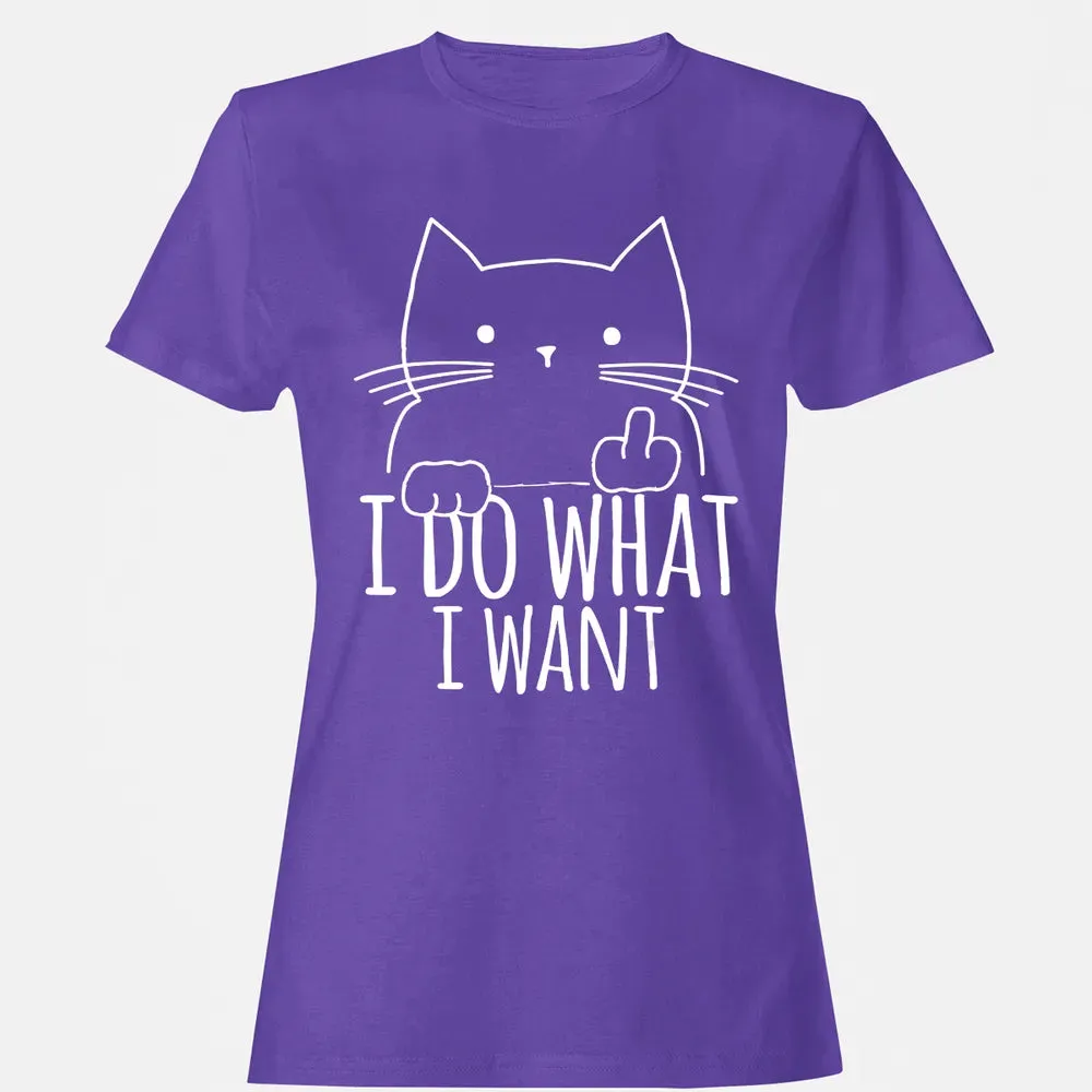 I Do What I Want Cat With Middle Finger Women's T-shirt - 12