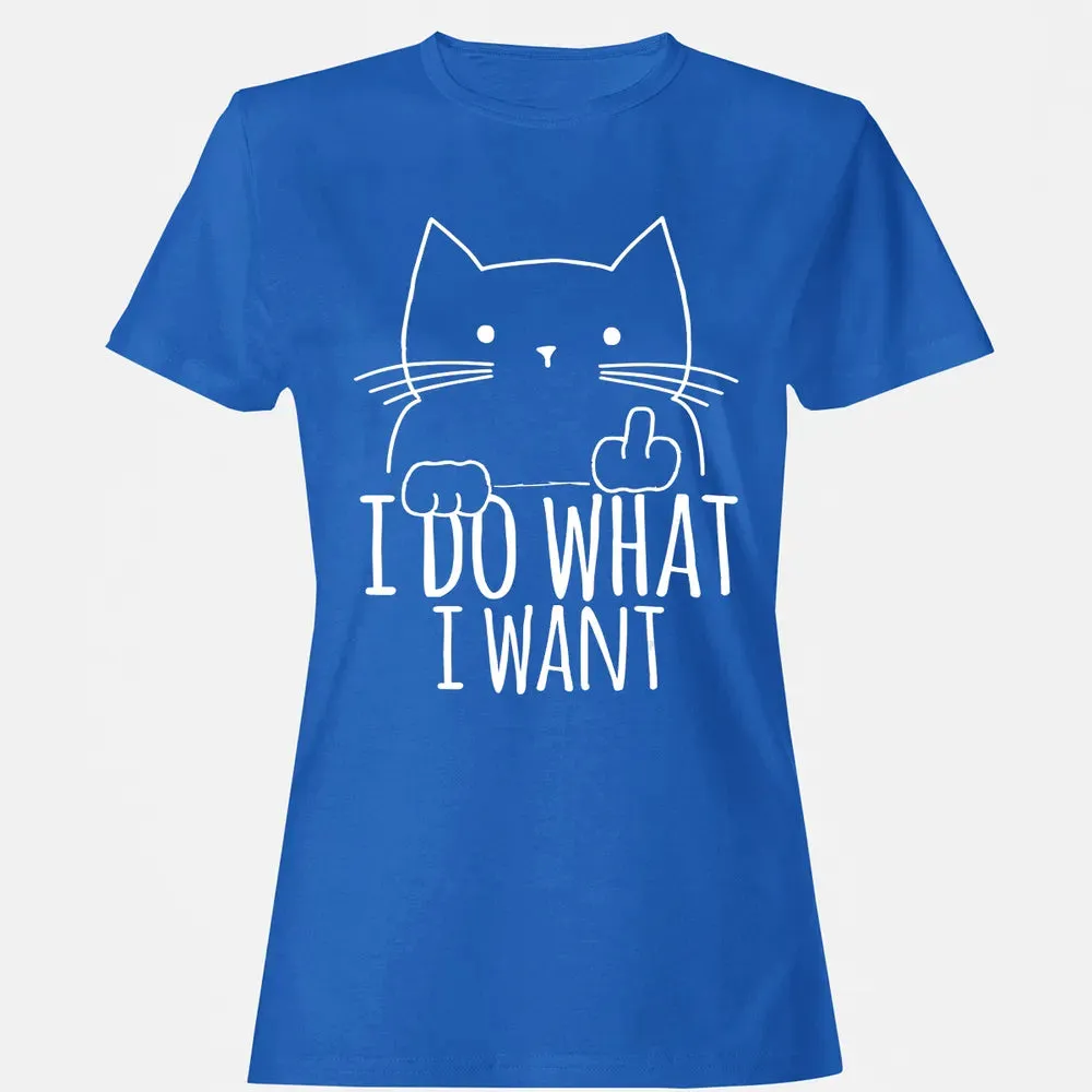 I Do What I Want Cat With Middle Finger Women's T-shirt - 14