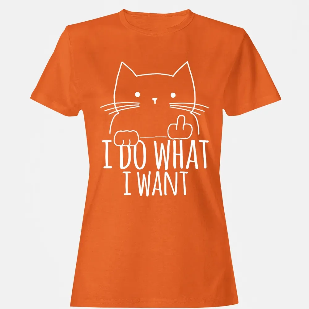 I Do What I Want Cat With Middle Finger Women's T-shirt - 11
