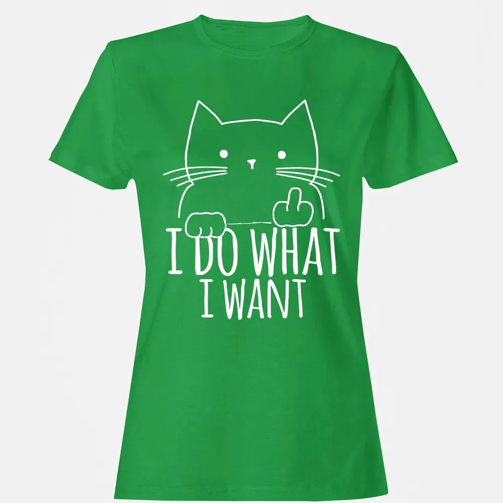 I Do What I Want Cat With Middle Finger Women's T-shirt - 7