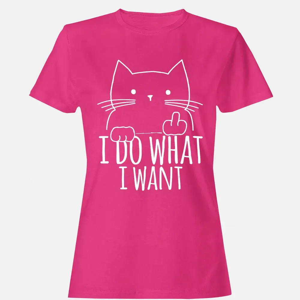 I Do What I Want Cat With Middle Finger Women's T-shirt - 6