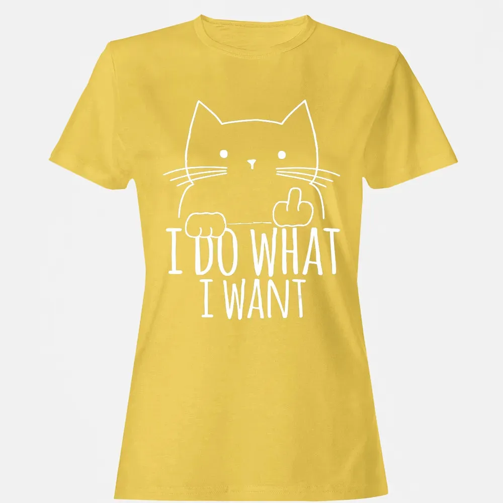 I Do What I Want Cat With Middle Finger Women's T-shirt - 4