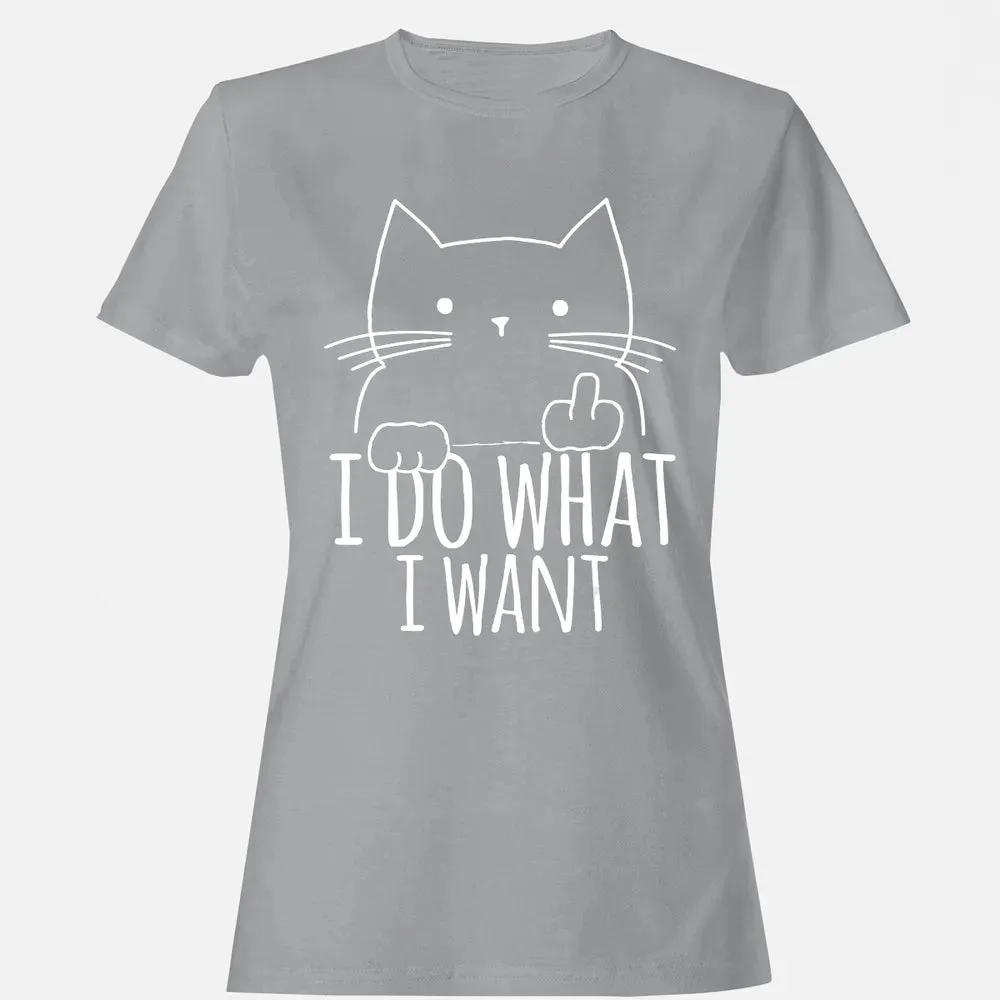 I Do What I Want Cat With Middle Finger Women's T-shirt - 15