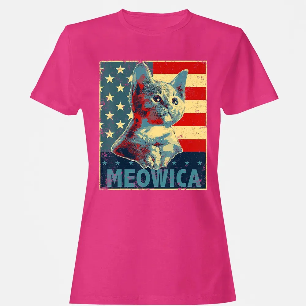 Meowica Cat 4th of July Patriotic American Flag Gift Women Women's T-shirt - 6