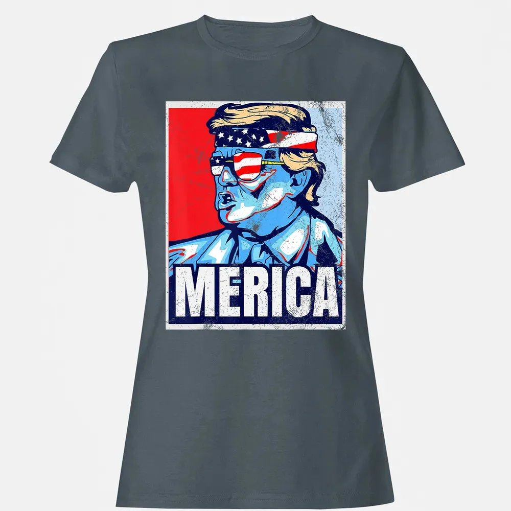 Donald Trump 4th Of July T Merica  America USA Flag Women's T-shirt - 3