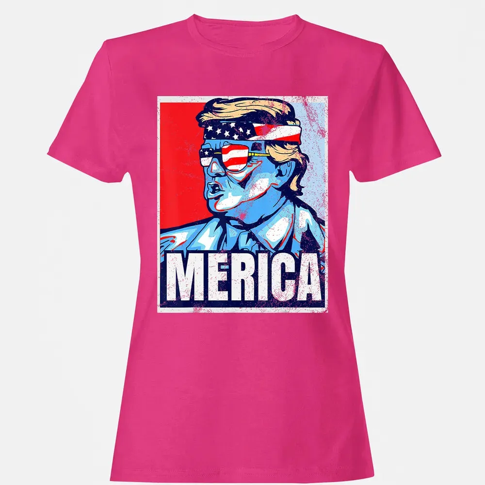 Donald Trump 4th Of July T Merica  America USA Flag Women's T-shirt - 6