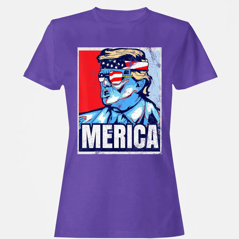 Donald Trump 4th Of July T Merica  America USA Flag Women's T-shirt - 12