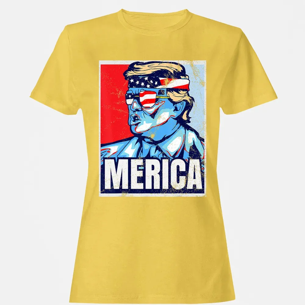 Donald Trump 4th Of July T Merica  America USA Flag Women's T-shirt - 4
