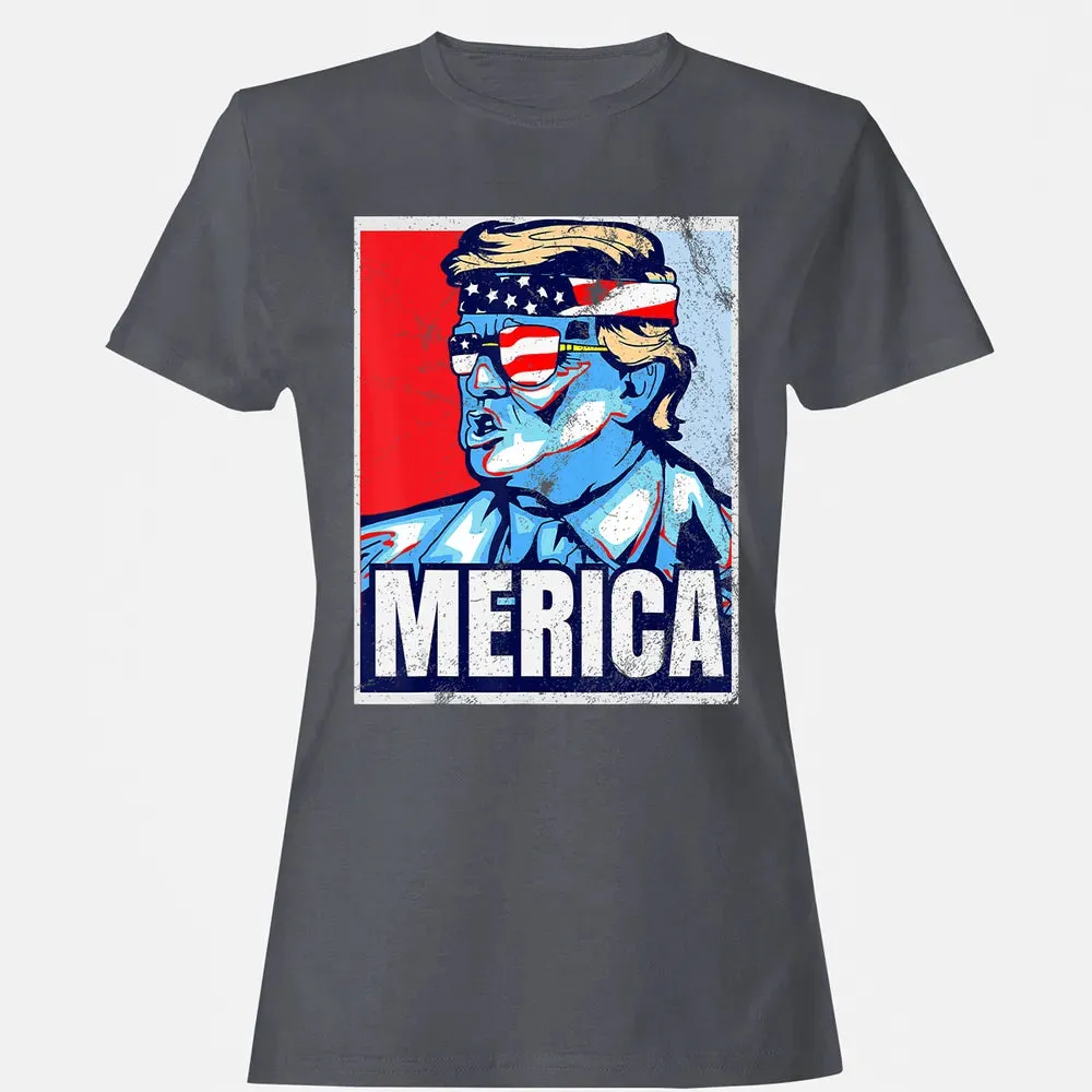 Donald Trump 4th Of July T Merica  America USA Flag Women's T-shirt - 5