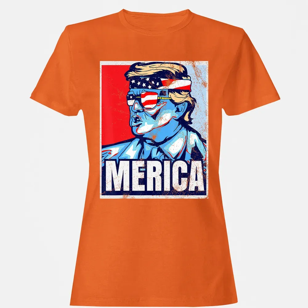 Donald Trump 4th Of July T Merica  America USA Flag Women's T-shirt - 11