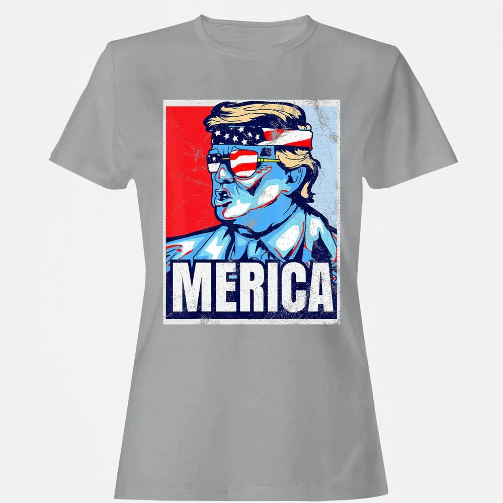 Donald Trump 4th Of July T Merica  America USA Flag Women's T-shirt - 15