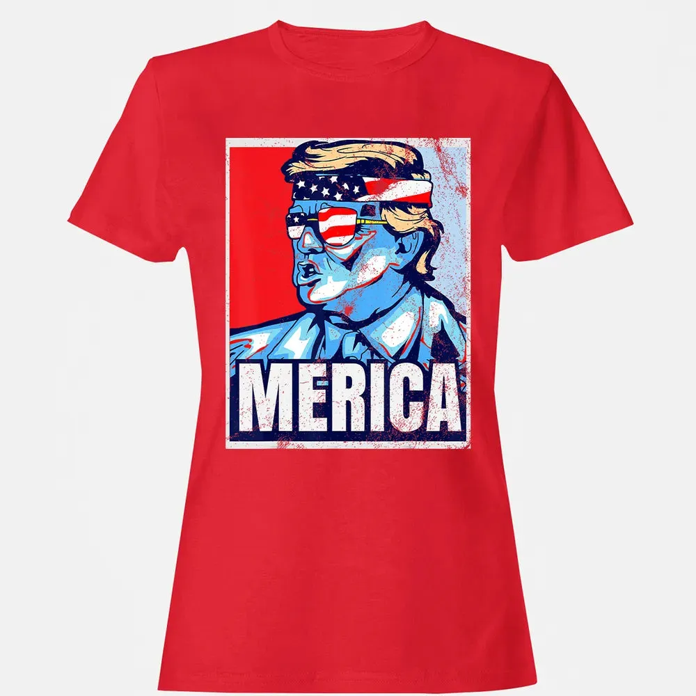 Donald Trump 4th Of July T Merica  America USA Flag Women's T-shirt - 13