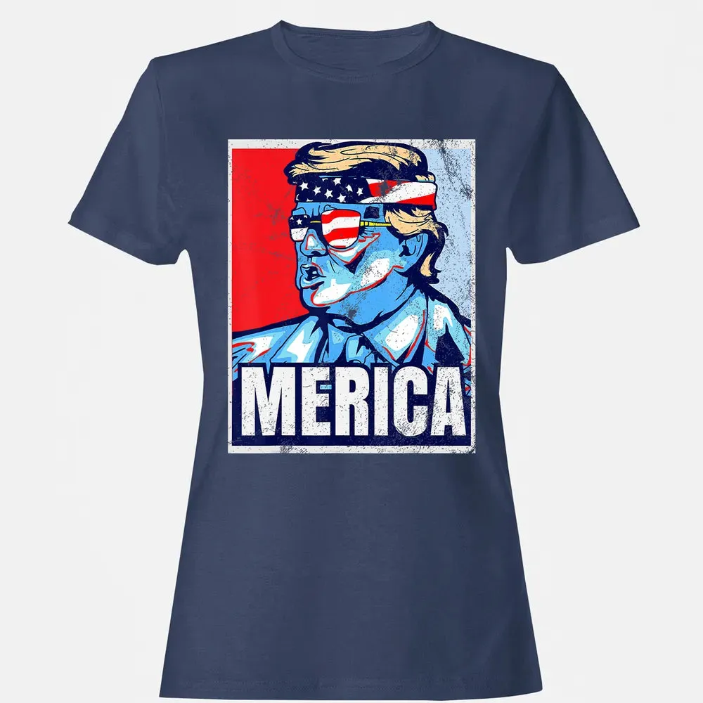 Donald Trump 4th Of July T Merica  America USA Flag Women's T-shirt - 10