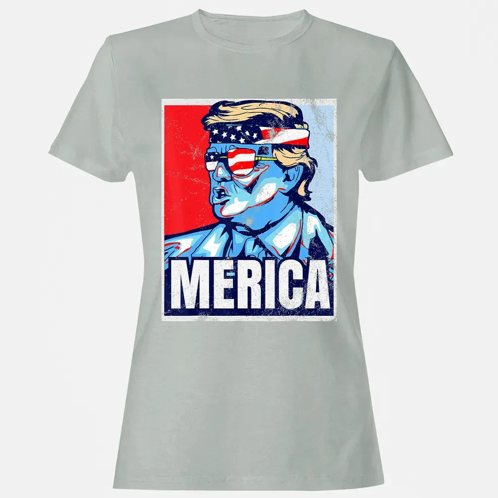 Donald Trump 4th Of July T Merica  America USA Flag Women's T-shirt - 2