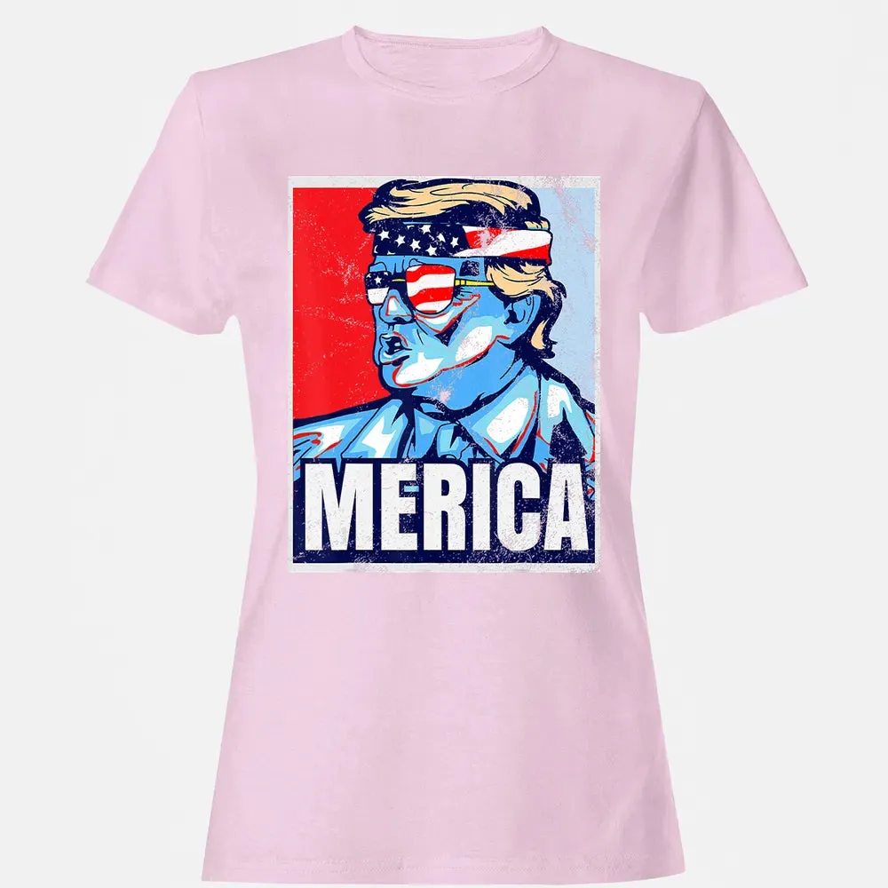 Donald Trump 4th Of July T Merica  America USA Flag Women's T-shirt - 9