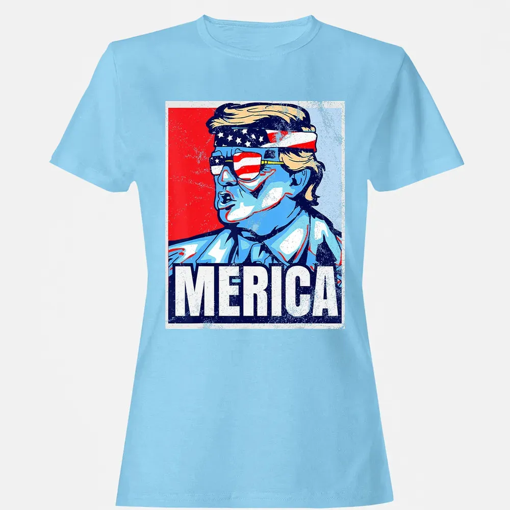 Donald Trump 4th Of July T Merica  America USA Flag Women's T-shirt - 8