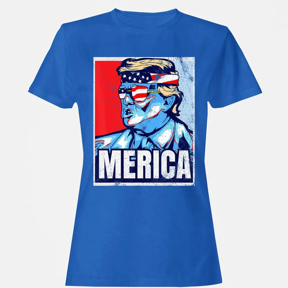 Donald Trump 4th Of July T Merica  America USA Flag Women's T-shirt - 14