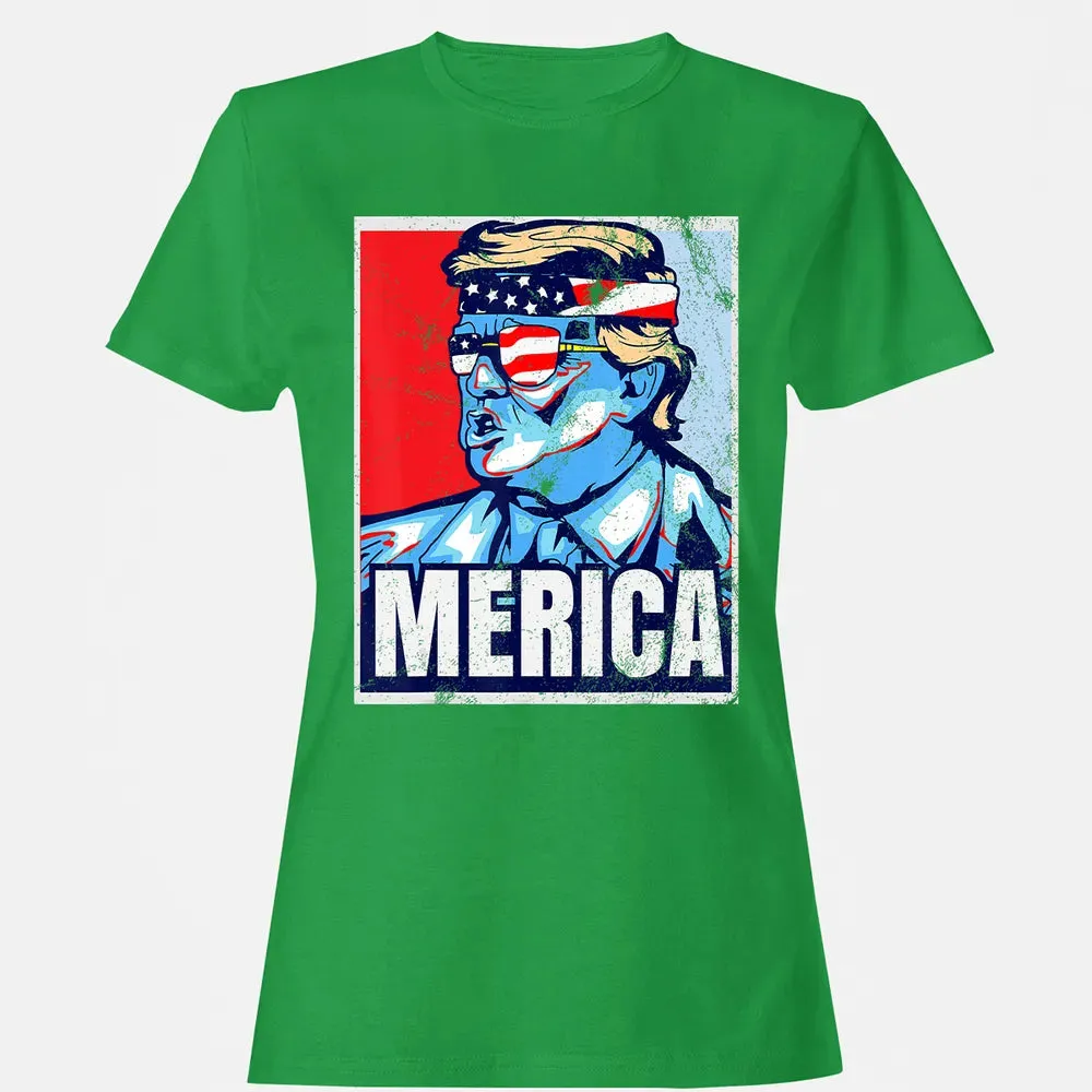 Donald Trump 4th Of July T Merica  America USA Flag Women's T-shirt - 7