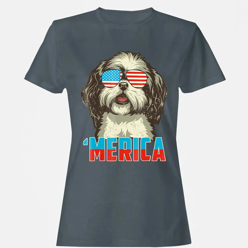 4th of July Patriot Shih Tzu Merica  for Women Men Women's T-shirt - 3