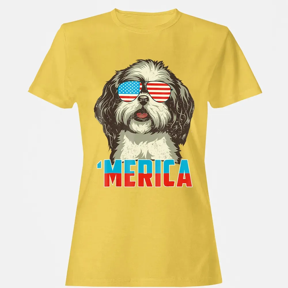 4th of July Patriot Shih Tzu Merica  for Women Men Women's T-shirt - 4