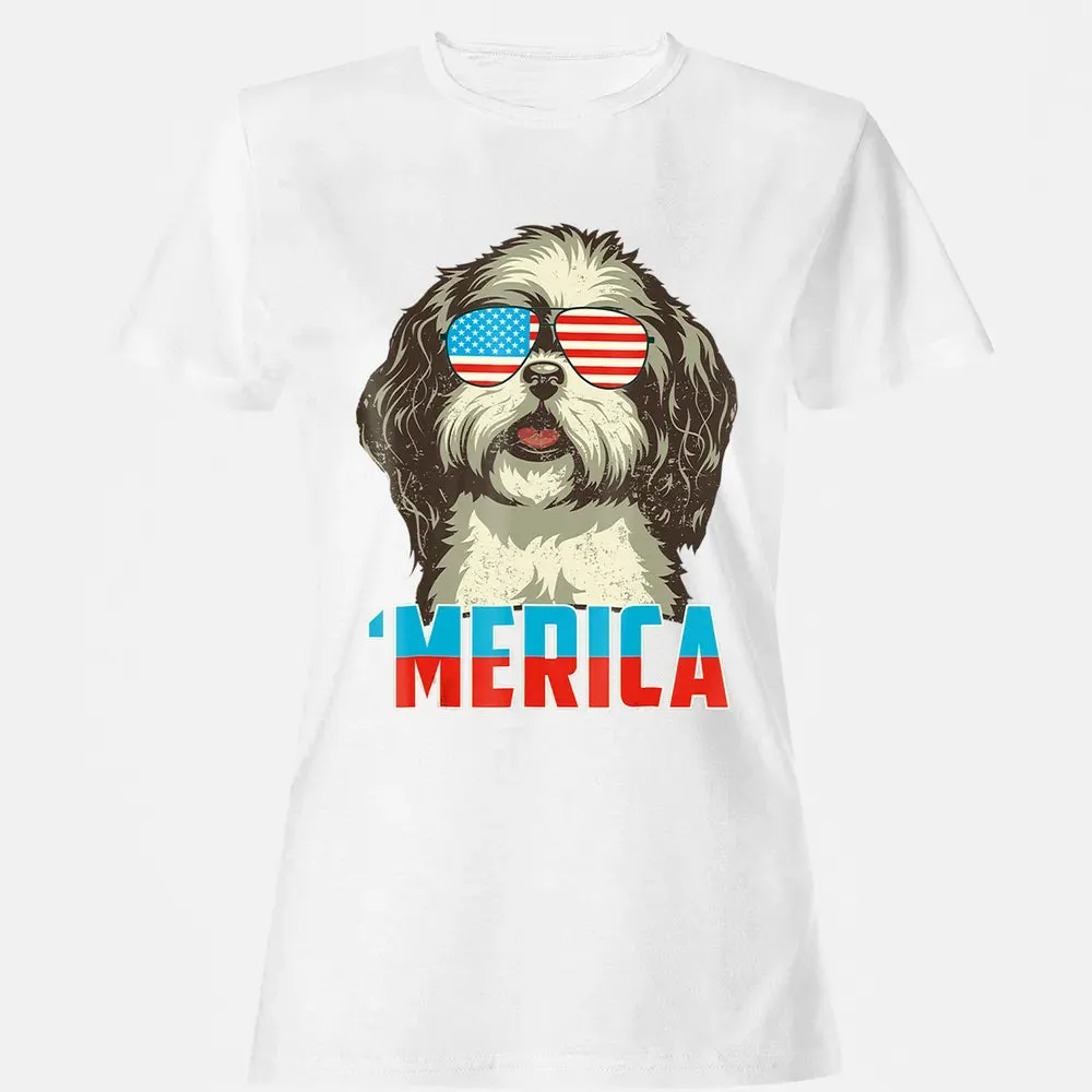 4th of July Patriot Shih Tzu Merica  for Women Men Women's T-shirt - 16