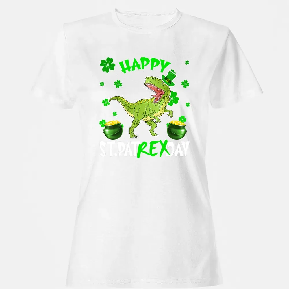Happy St Patrex Day T Rex Lover St Patrick s Day Irish Gifts Women's T-shirt - 16