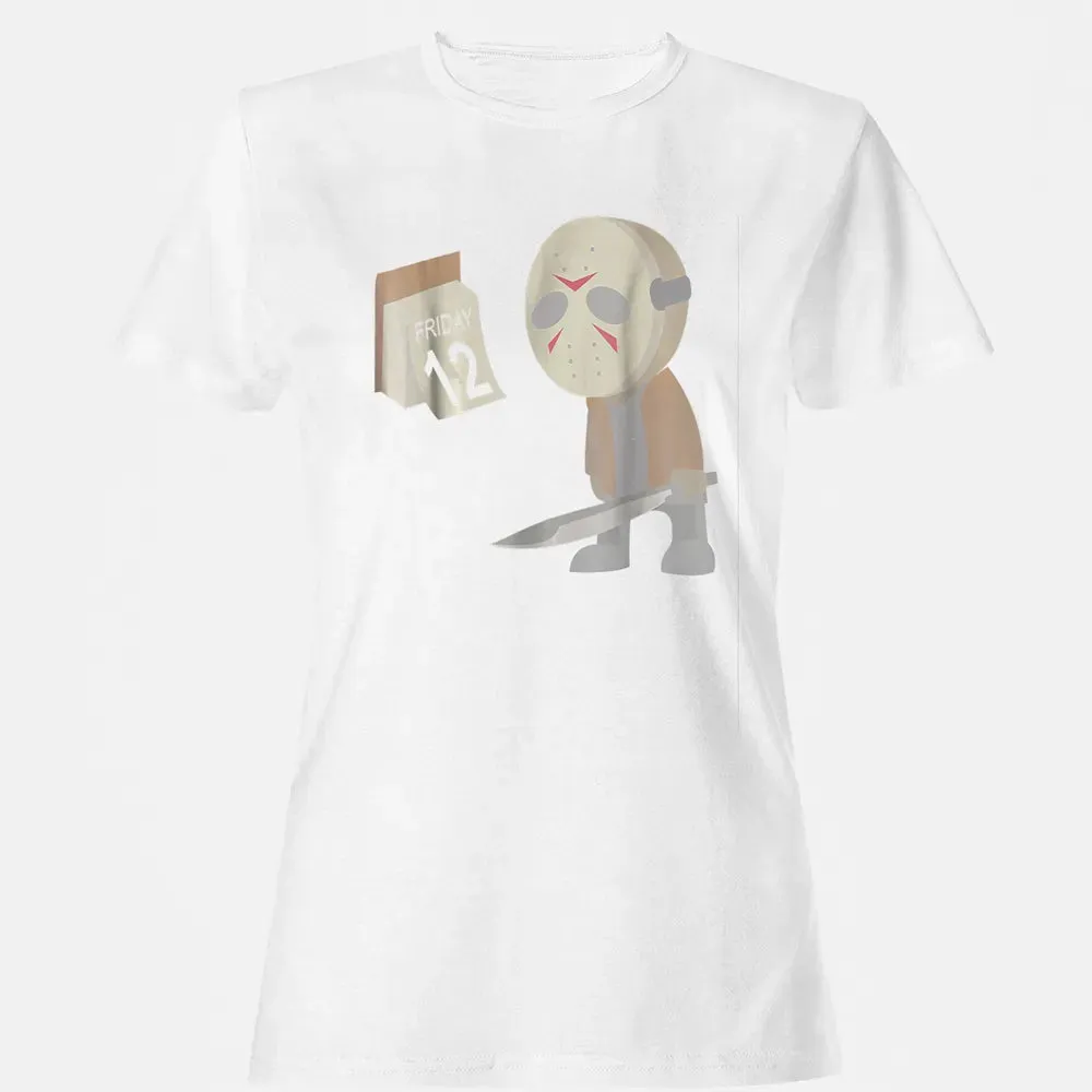 Friday 12th Funny Halloween Horror Graphic Women's T-shirt - 16