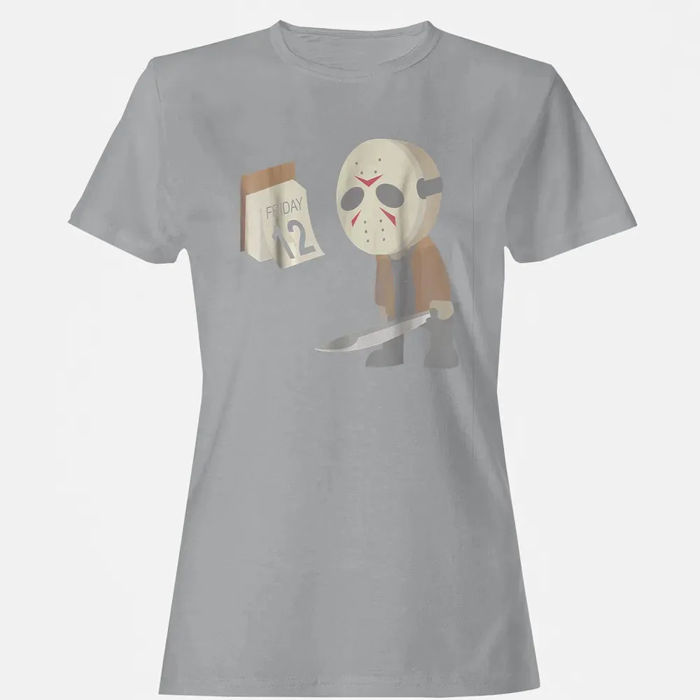 Friday 12th Funny Halloween Horror Graphic Women's T-shirt - 15