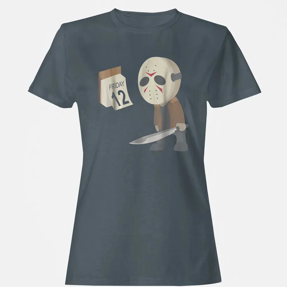 Friday 12th Funny Halloween Horror Graphic Women's T-shirt - 3