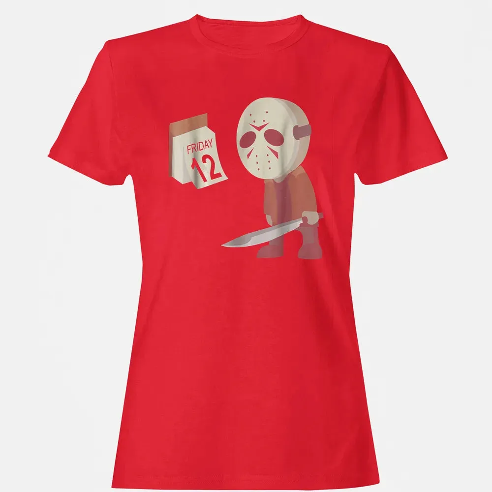 Friday 12th Funny Halloween Horror Graphic Women's T-shirt - 13