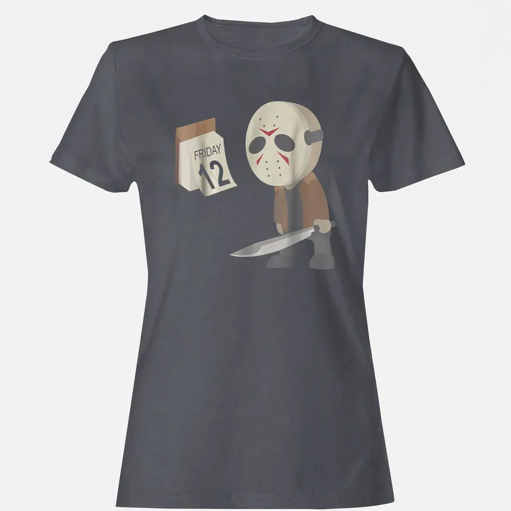 Friday 12th Funny Halloween Horror Graphic Women's T-shirt - 5