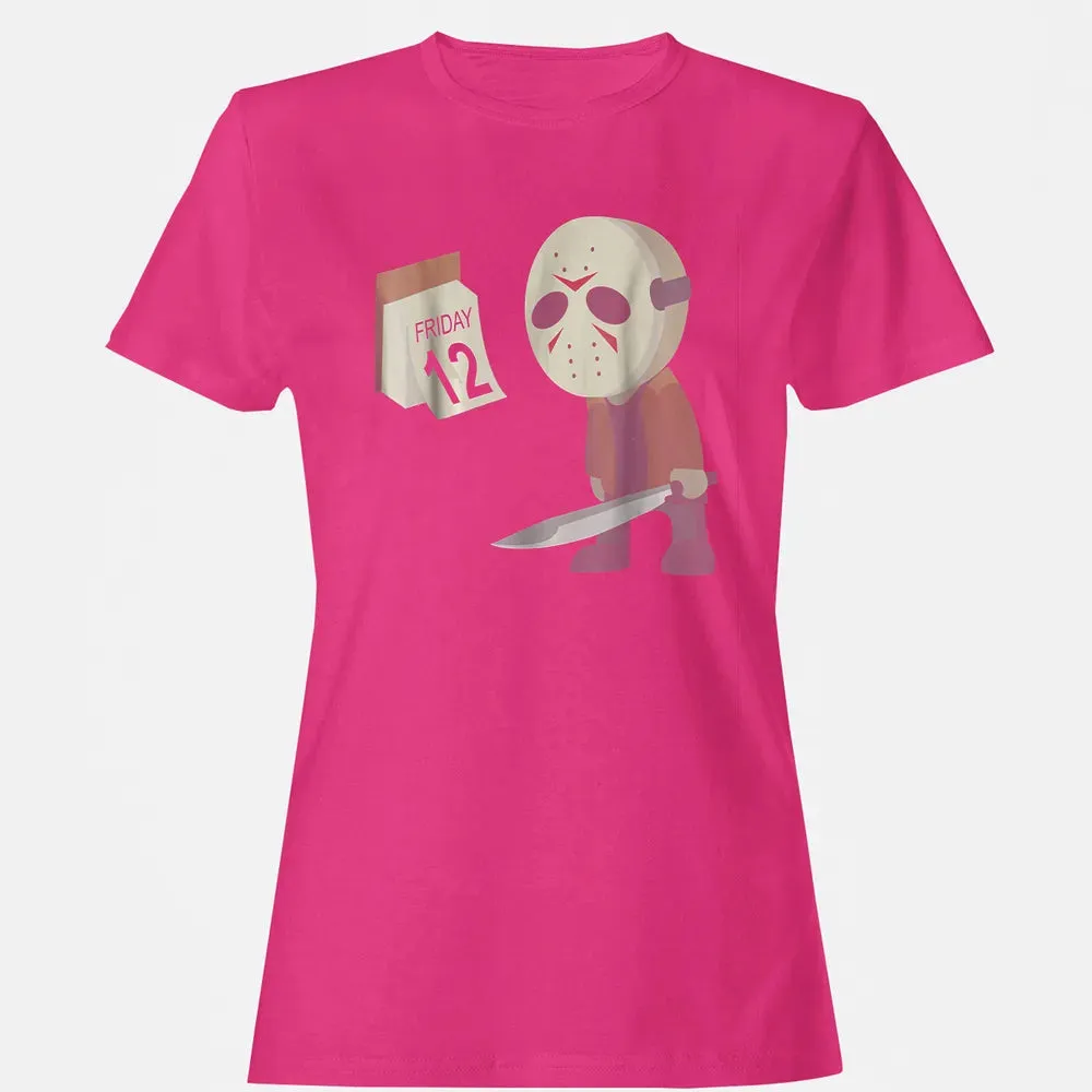 Friday 12th Funny Halloween Horror Graphic Women's T-shirt - 6